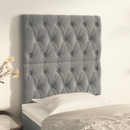 Kopfteile 2 Einheiten aus hellgrauem Samt 80x7x78/88 cm von vidaXL, Kopf- und Fußteile - Ref: Foro24-3116698, Preis: 71,60 €,...