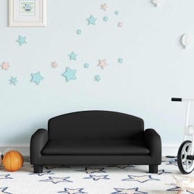 Sofá para niños de tela negro 70x45x30 cm