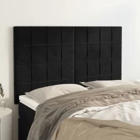 Cabeceros 4 unidades terciopelo negro 72x5x78/88 cm de vidaXL, Cabeceros y pies de cama - Ref: Foro24-3116382, Precio: 129,55...