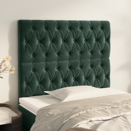 Kopfteile 2 Einheiten aus dunkelgrünem Samt 100x7x78/88 cm von vidaXL, Kopf- und Fußteile - Ref: Foro24-3116713, Preis: 91,09...