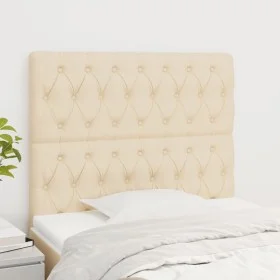 Cabeceros 2 unidades de tela color crema 100x7x78/88 cm de vidaXL, Cabeceros y pies de cama - Ref: Foro24-3116663, Precio: 79...