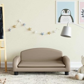 Sofá para niños de cuero sintético capuchino 70x45x30 cm