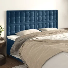 Headboards 4 units of dark blue velvet 90x5x78/88 cm by vidaXL, Headboards and footboards - Ref: Foro24-3116830, Price: 153,6...