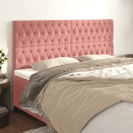 Headboards 4 units of pink velvet 90x7x78/88 cm by vidaXL, Headboards and footboards - Ref: Foro24-3116733, Price: 131,54 €, ...