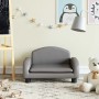 Sofá para niños de cuero sintético gris 50x40x30 cm