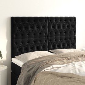 Headboards 4 units black velvet 72x7x78/88 cm by vidaXL, Headboards and footboards - Ref: Foro24-3116718, Price: 147,64 €, Di...