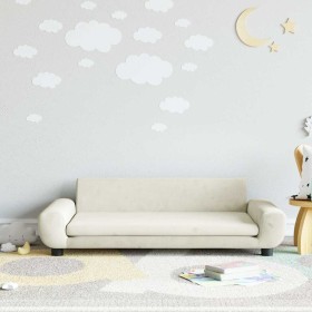 Sofá para niños de terciopelo crema 100x54x33 cm
