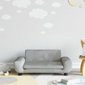 Sofá para niños de terciopelo gris claro 70x45x33 cm