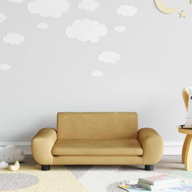 Sofá para niños de terciopelo marrón 70x45x33 cm