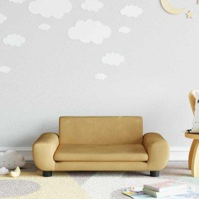 Sofá para niños de terciopelo marrón 70x45x33 cm