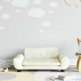 Sofá para niños de terciopelo crema 70x45x33 cm