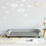 Sofá para niños de terciopelo gris claro 100x50x26 cm