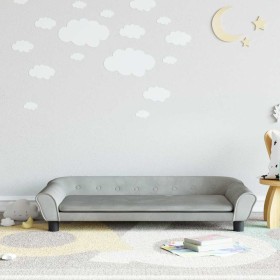 Sofá para niños de terciopelo gris claro 100x50x26 cm