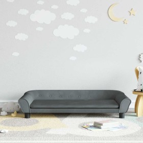 Sofá para niños de terciopelo gris oscuro 100x50x26 cm en Mobiliario para bebés y niños pequeños | Comprar online en Foro24
