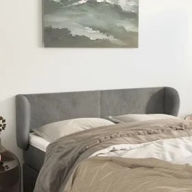Cabecero de terciopelo gris claro 147x23x78/88 cm de vidaXL, Cabeceros y pies de cama - Ref: Foro24-3116912, Precio: 72,81 €,...