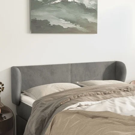 Cabecero de terciopelo gris claro 147x23x78/88 cm de vidaXL, Cabeceros y pies de cama - Ref: Foro24-3116912, Precio: 72,81 €,...