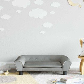 Sofá para niños de terciopelo gris claro 70x45x26 cm en Mobiliario para bebés y niños pequeños | Comprar online en Foro24