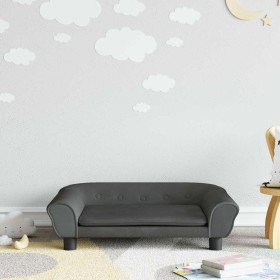 Sofá para niños de terciopelo gris oscuro 70x45x26 cm
