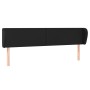 Cabecero de cuero sintético negro 203x23x78/88 cm