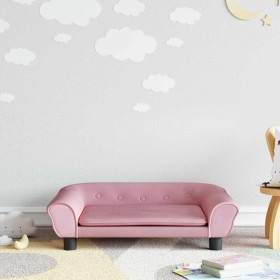 Sofá para niños de terciopelo rosa 70x45x26 cm