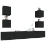 6-teiliges TV-Möbelset aus schwarzem Sperrholz von vidaXL, TV-Möbel - Ref: Foro24-3114263, Preis: 182,40 €, Rabatt: %