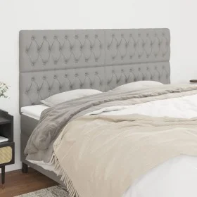 Headboards 4 units of light gray fabric 90x7x78/88 cm by vidaXL, Headboards and footboards - Ref: Foro24-3116682, Price: 109,...
