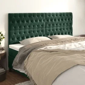 Headboards 4 units of dark green velvet 100x7x78/88 cm by vidaXL, Headboards and footboards - Ref: Foro24-3116737, Price: 158...