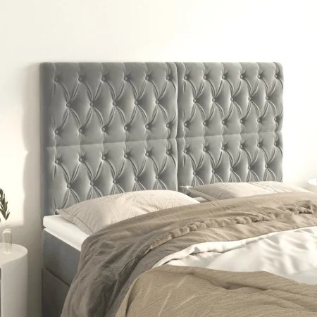 Headboards 4 units of light gray velvet 80x7x78/88 cm by vidaXL, Headboards and footboards - Ref: Foro24-3116722, Price: 132,...