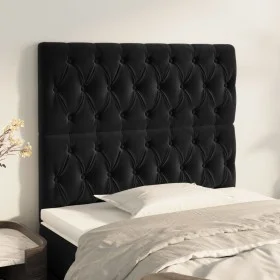 Headboards 2 units of black velvet 100x7x78/88 cm by vidaXL, Headboards and footboards - Ref: Foro24-3116712, Price: 77,37 €,...