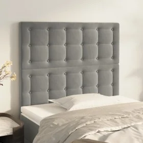 Headboards 2 units of light gray velvet 80x5x78/88 cm by vidaXL, Headboards and footboards - Ref: Foro24-3116796, Price: 67,9...