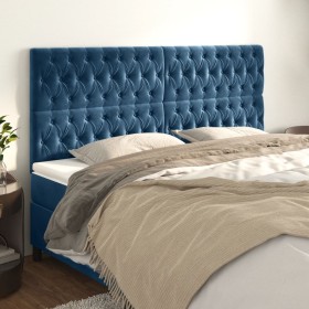 Headboards 4 units of dark blue velvet 90x7x78/88 cm by vidaXL, Headboards and footboards - Ref: Foro24-3116732, Price: 167,0...