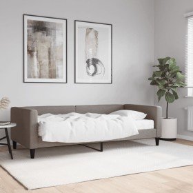 Sofá cama con colchón tela gris taupe 90x200 cm en Camas y somieres | Comprar online en Foro24