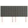 Cabeceros 4 unidades de terciopelo gris oscuro 80x5x78/88 cm de vidaXL, Cabeceros y pies de cama - Ref: Foro24-3116821, Preci...