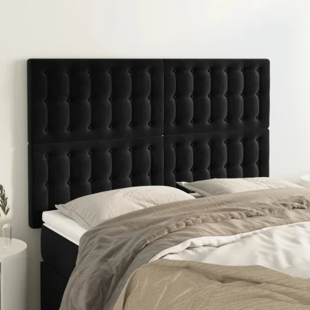 Kopfteile 4 Einheiten aus schwarzem Samt 72x5x78/88 cm von vidaXL, Kopf- und Fußteile - Ref: Foro24-3116816, Preis: 145,44 €,...
