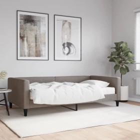 Sofá cama con colchón tela gris taupe 100x200 cm