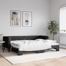 Sofá cama nido tela negro 80x200 cm en Camas y somieres | Comprar online en Foro24