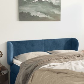Cabecero de terciopelo azul oscuro 147x23x78/88 cm de vidaXL, Cabeceros y pies de cama - Ref: Foro24-3116916, Precio: 67,77 €...