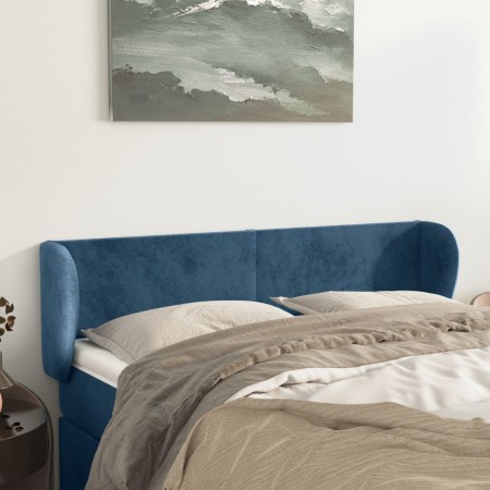 Cabecero de terciopelo azul oscuro 147x23x78/88 cm de vidaXL, Cabeceros y pies de cama - Ref: Foro24-3116916, Precio: 67,64 €...