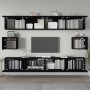 Set de muebles para TV 6 piezas madera contrachapada negro de vidaXL, Muebles TV - Ref: Foro24-3114367, Precio: 241,47 €, Des...