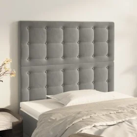Headboards 2 units of light gray velvet 100x5x78/88 cm by vidaXL, Headboards and footboards - Ref: Foro24-3116808, Price: 70,...