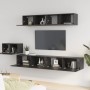 5-teiliges TV-Möbelset aus schwarzem Sperrholz von vidaXL, TV-Möbel - Ref: Foro24-3114431, Preis: 226,46 €, Rabatt: %