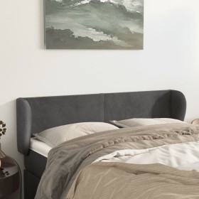 Kopfteil aus dunkelgrauem Samt, 147 x 23 x 78/88 cm von vidaXL, Kopf- und Fußteile - Ref: Foro24-3116913, Preis: 72,09 €, Rab...