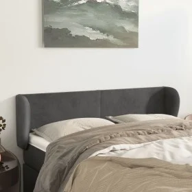 Kopfteil aus dunkelgrauem Samt, 147 x 23 x 78/88 cm von vidaXL, Kopf- und Fußteile - Ref: Foro24-3116913, Preis: 70,16 €, Rab...