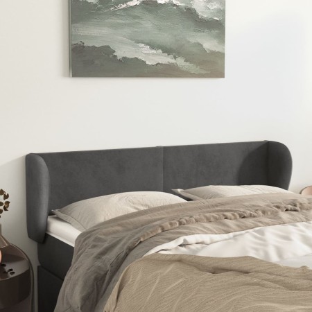 Kopfteil aus dunkelgrauem Samt, 147 x 23 x 78/88 cm von vidaXL, Kopf- und Fußteile - Ref: Foro24-3116913, Preis: 72,09 €, Rab...