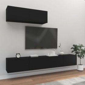Set de muebles para TV 3 piezas madera contrachapada negro de vidaXL, Muebles TV - Ref: Foro24-3114479, Precio: 165,14 €, Des...