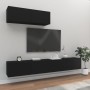 Set de muebles para TV 3 piezas madera contrachapada negro de vidaXL, Muebles TV - Ref: Foro24-3114479, Precio: 164,04 €, Des...