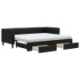 Sofá cama nido con cajones tela negro 80x200 cm