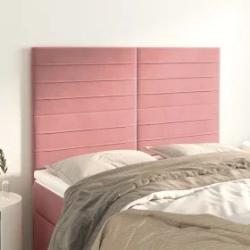 Cabeceros 4 unidades terciopelo rosa 72x5x78/88 cm de vidaXL, Cabeceros y pies de cama - Ref: Foro24-3116525, Precio: 97,02 €...
