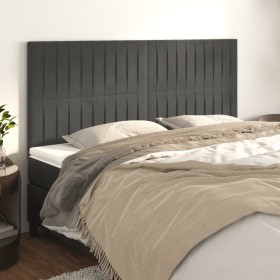Headboards 4 units of dark gray velvet 80x5x78/88 cm by vidaXL, Headboards and footboards - Ref: Foro24-3116625, Price: 114,2...
