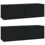 4-teiliges TV-Möbelset aus schwarzem Sperrholz von vidaXL, TV-Möbel - Ref: Foro24-3114535, Preis: 193,43 €, Rabatt: %